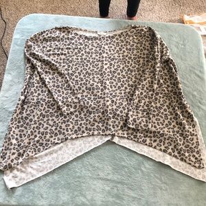 NWOT Asymmetrical cheetah blouse